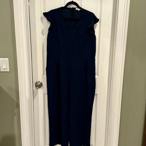 Loft wider leg flutter sleeve jumpsuit. - Picture 1 of 3